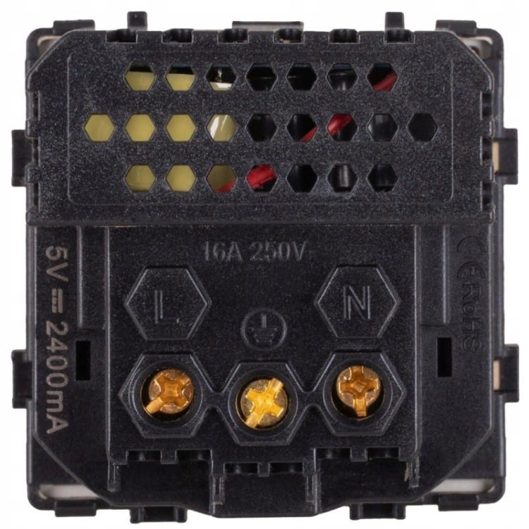 Module Stopcontact Met Aardpen + Dubbele USB-Lader A+A Goud Voor Afdekramen MIUUN
