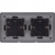 Dubbel Stopcontact Zwart Set PVC Tweevoudig Afdekraam En 2 X Dubbel Stopcontact MIUUN