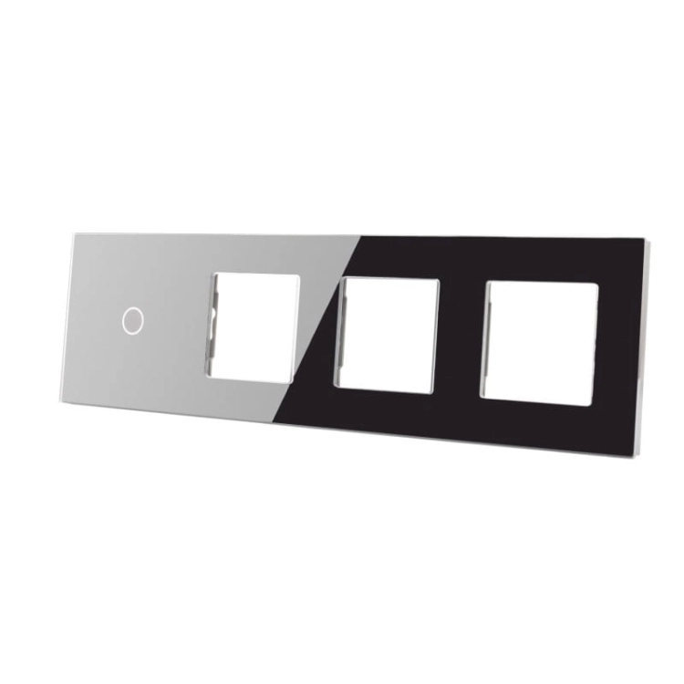 Afdekraam Touchpaneel Viervoudig 1+S+S+S Glas Zwart MIUUN