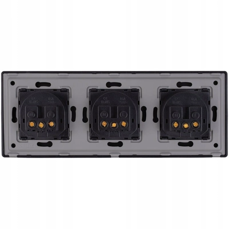Drievoudig Stopcontact Zwart Set PCV Drievoudig Afdekraam En 3 X Stopcontact