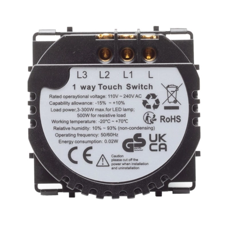 Module Touchschakelaar Dubbel Voor Afdekramen
