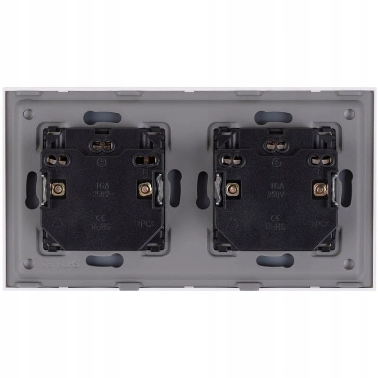 Dubbel Glazen Stopcontact Wit Set Tweevoudig Afdekraam En 2 X Dubbel Stopcontact MIUUN
