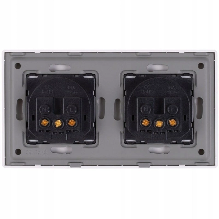 Dubbel Stopcontact Wit Set PVC Tweevoudig Afdekraam En 2 X Enkel Stopcontact MIUUN