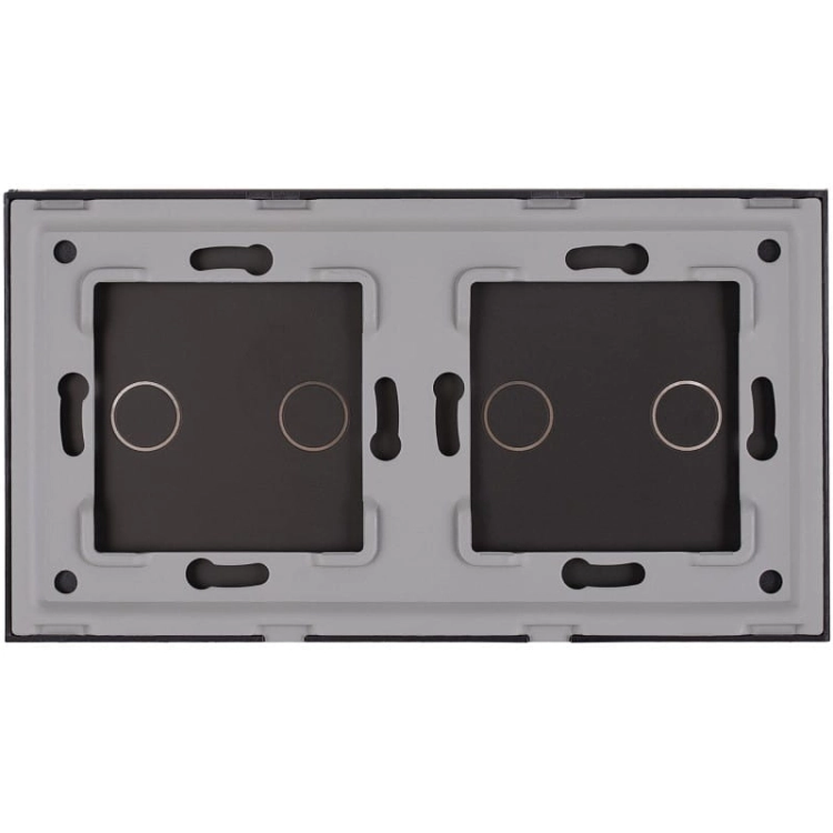 Afdekraam Touchpaneel Tweevoudig 2+2 Glas Zwart