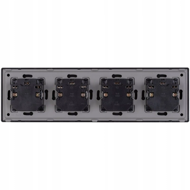 Viervoudig Stopcontact Zwart Set PVC Viervoudig Afdekraam 4 X Dubbel Stopcontact MIUUN