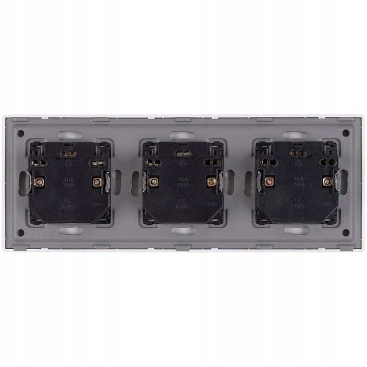 Drievoudig Stopcontact Goud Set Drievoudig PVC-Afdekraam En 3 X Dubbel Stopcontact MIUUN