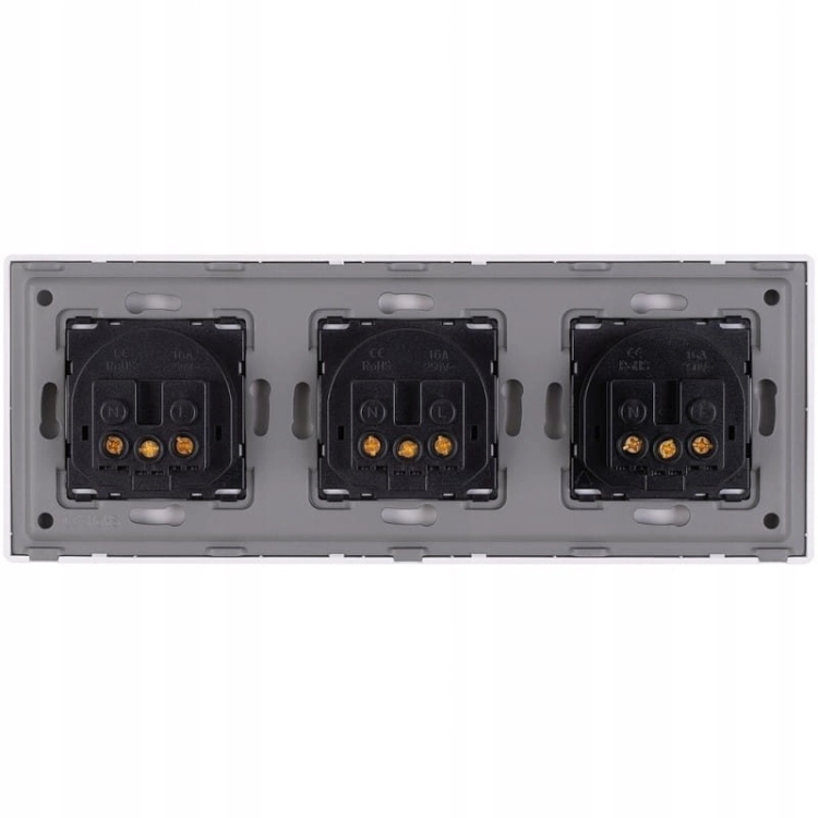 Drievoudig Stopcontact Wit Set PVC Drievoudig Afdekraam En 3 X Enkel Stopcontact MIUUN