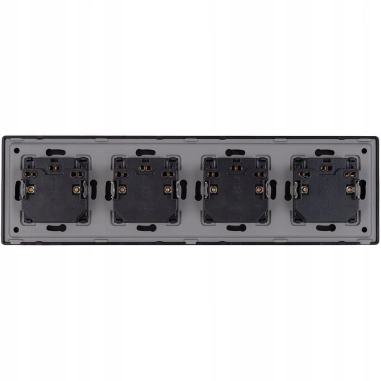 Viervoudig Schuko-Stopcontact Zwart PVC-Afdekraam Viervoudig En 4 X Stopcontact