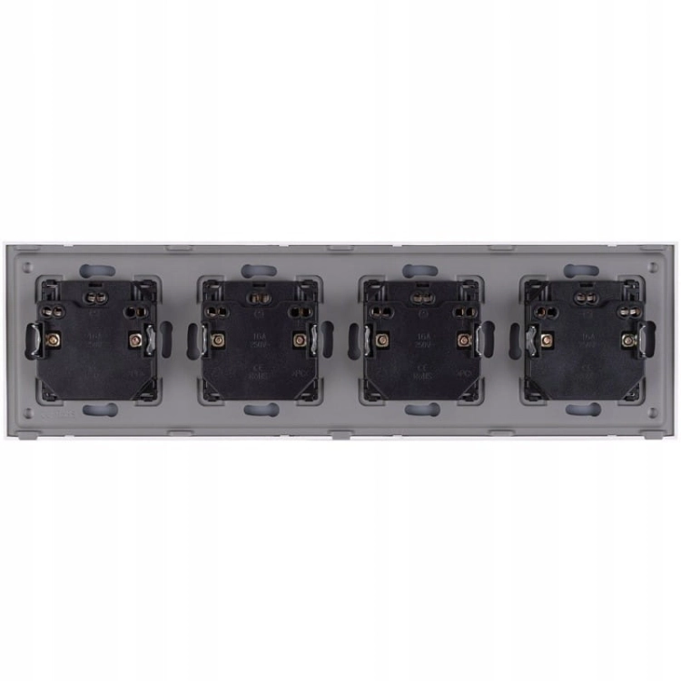 Viervoudig Stopcontact Glas Wit Set Viervoudig Afdekraam En 4 X Dubbel Stopcontact MIUUN