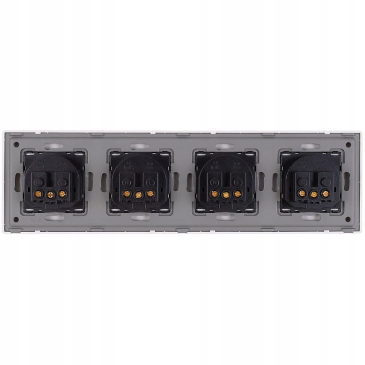 Viervoudig Stopcontact Wit Met Aardpen Set PVC Viervoudig Afdekraam 4 X Enkel Stopcontact MIUUN