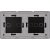 Afdekraam Touchpaneel Tweevoudig 3+2 Glas Zwart
