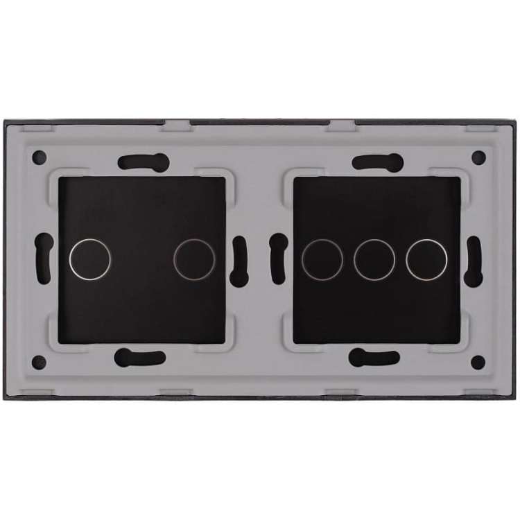 Afdekraam Touchpaneel Tweevoudig 3+2 Glas Zwart