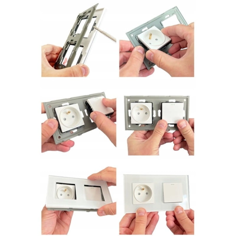 Module Stopcontact Met Aardpen Wit + Dubbele USB A+C-Lader 20W Voor Afdekramen MIUUN