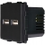 Stopcontact Zwart Dubbel USB-Laadstopcontact Set Met PVC-Afdekraam