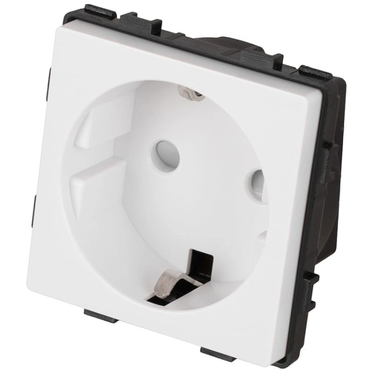 Schuko-Stopcontact Wit Met Randaarde Zonder Aardpen Set Met PVC-Afdekraam MIUUN