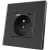 Stopcontact Met Aardpen Zwart + Dubbele USB A+C-Lader 20W Set Met Glazen Afdekraam MIUUN
