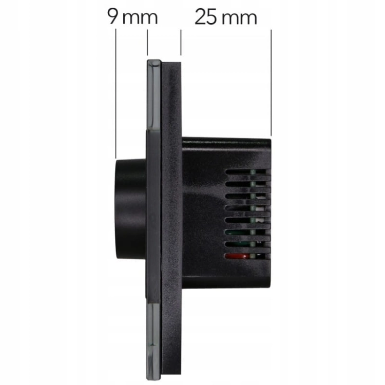 Mechanische Lichtdimmer Glas Zwart MIUUN