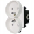 Dubbel Stopcontact Wit Met Aardpen Set Met PVC-Afdekraam MIUUN