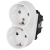 Dubbel Schuko-Stopcontact Wit Met Randaarde Zonder Aardpen Set Met PVC-Afdekraam MIUUN