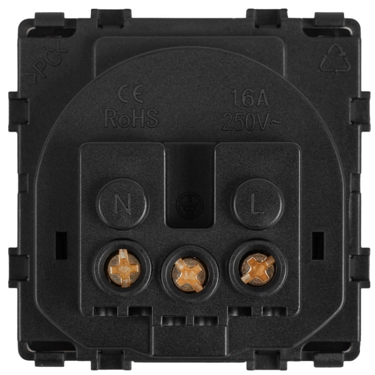 Module Stopcontact Met Aardpen Enkel Zwart Voor Afdekramen MIUUN