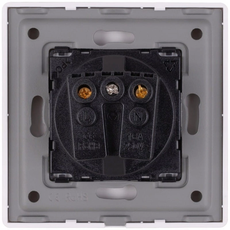 Schuko-Stopcontact Wit Met Randaarde Zonder Aardpen Set Met PVC-Afdekraam MIUUN