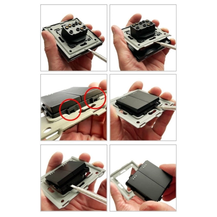Stopcontact Zwart Met Aardpen + USB A+C 20W Set Met PVC-Afdekraam