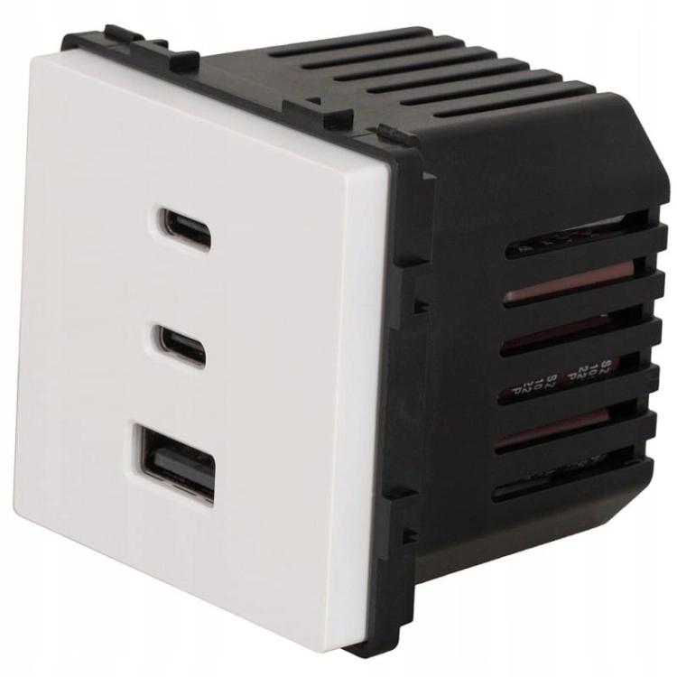 Module Drievoudig USB-Laadstopcontact 65W A+C+C Wit Voor Afdekramen MIUUN