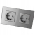 Dubbel Glazen Schuko-Stopcontact Grijs Set Tweevoudig Afdekraam En 2 X Enkel Stopcontact MIUUN