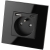 Stopcontact Met Aardpen Zwart + Dubbele USB A+C-Lader 20W Set Met Glazen Afdekraam MIUUN