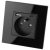 Stopcontact Met Aardpen Zwart + Dubbele USB A+C-Lader 20W Set Met Glazen Afdekraam MIUUN