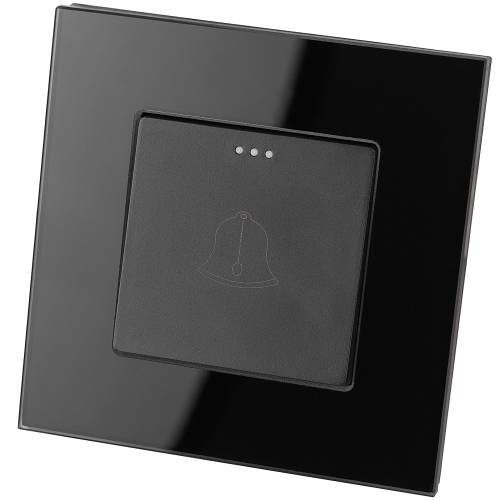 Beldrukker Terugverend Glas Zwart MIUUN