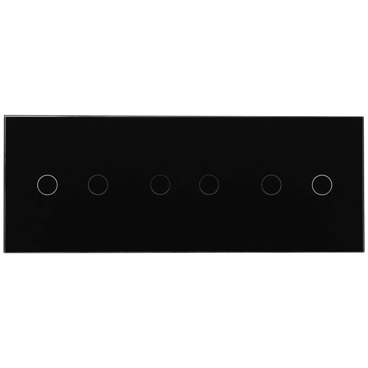 Afdekraam Touchpaneel Drievoudig 2+2+2 Glas Zwart