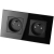 Dubbel Glazen Stopcontact Zwart Set Tweevoudig Afdekraam En 2 X Enkel Stopcontact Met Aardpen
