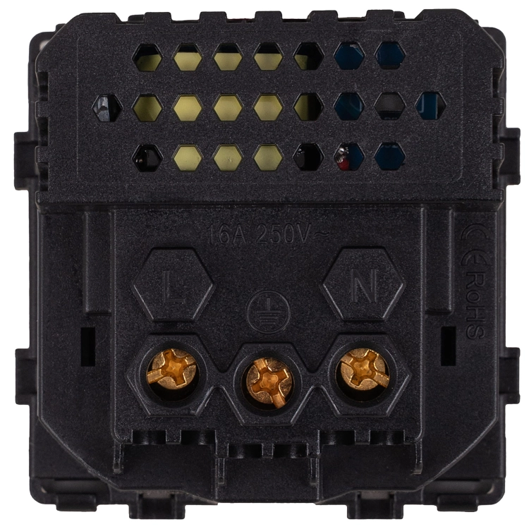 Module Schuko-Stopcontact Met Randaarde Zonder Aardpen + Dubbele USB-Lader 2.4A Type A+C 20W Grijs Voor Afdekramen MIUUN