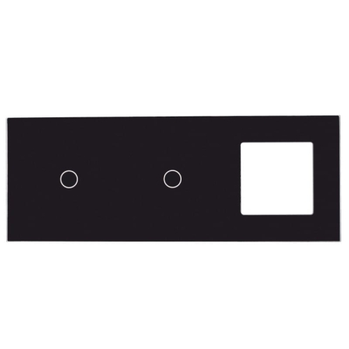 Afdekraam Touchpaneel Drievoudig 1+1+S Glas Zwart