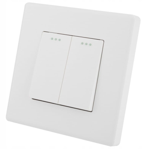 Dubbele Wisselschakelaar Wit Set Met PVC-Afdekraam MIUUN