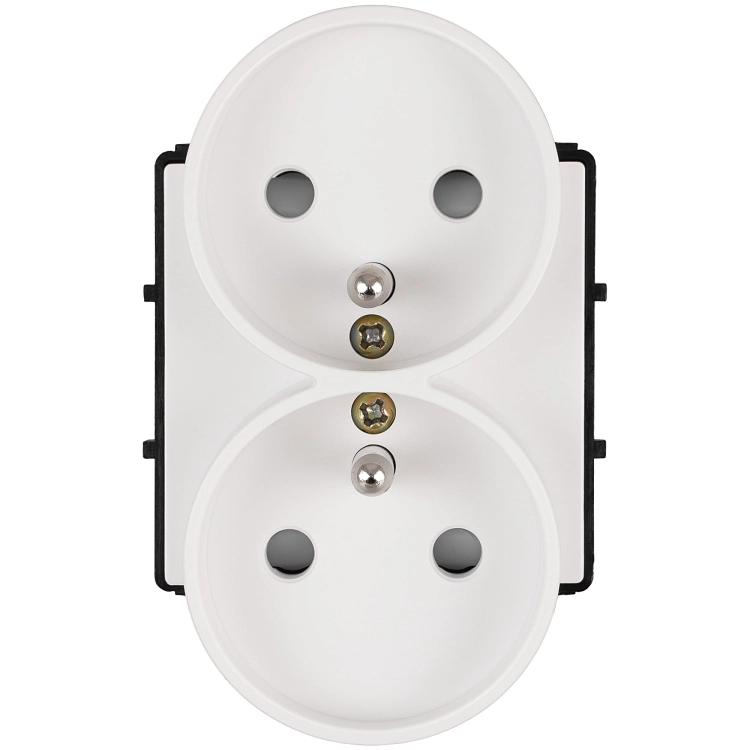 Module Dubbel Stopcontact Met Aardpen Wit Voor Afdekramen MIUUN