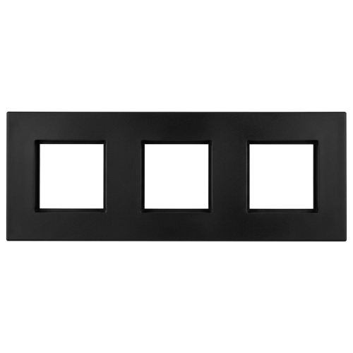 Kunststof Afdekraam LINEA Drievoudig Zwart Verticaal Horizontaal Voor Modules MIUUN