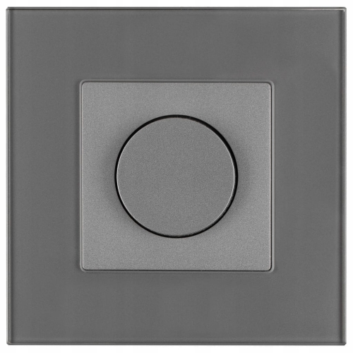 Schakelaar Draaibare Lichtdimmer Grijs Set Met Afdekraam MIUUN