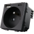 Module Stopcontact Met Aardpen Zwart + Dubbele USB-Lader 20W Voor Afdekramen MIUUN