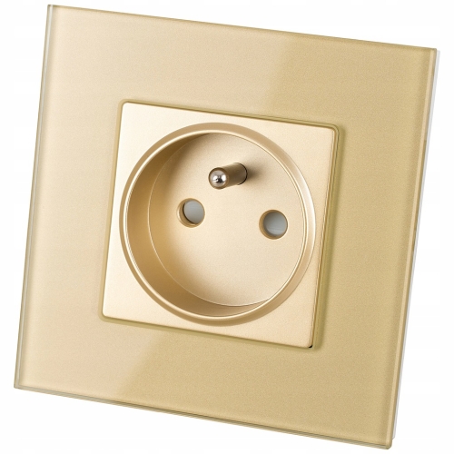 Stopcontact Goud Met Aardpen Set Met Afdekraam MIUUN