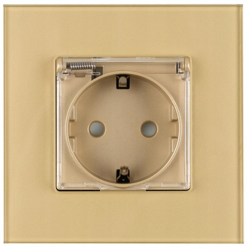 Stopcontact Goud Met Klep Badkamer Schuko Set Met Afdekraam MIUUN