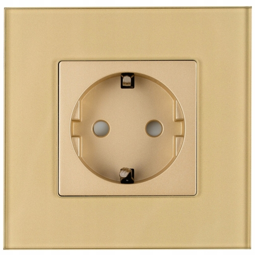 Stopcontact Goud Schuko Met Aarding Set Met Afdekraam MIUUN