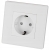 Schuko-Stopcontact Wit Met Randaarde Zonder Aardpen Set Met PVC-Afdekraam MIUUN