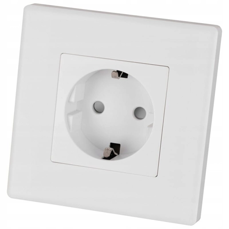 Schuko-Stopcontact Wit Met Randaarde Zonder Aardpen Set Met PVC-Afdekraam MIUUN