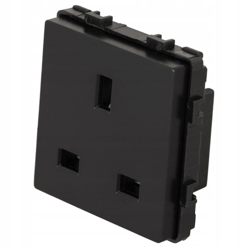 Module Brits UK IRL Elektrisch Stopcontact Zwart Voor Afdekramen MIUUN