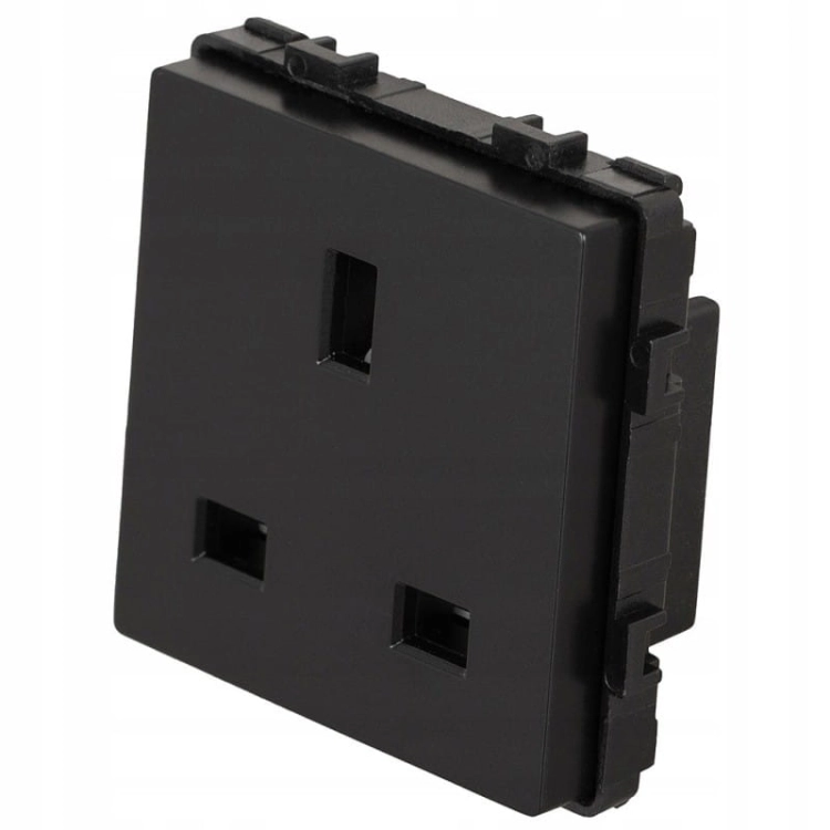 Module Brits UK IRL Elektrisch Stopcontact Zwart Voor Afdekramen MIUUN