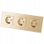 Drievoudig Glazen Schuko-Stopcontact Goud Drievoudig Afdekraam En 3 X Stopcontact MIUUN