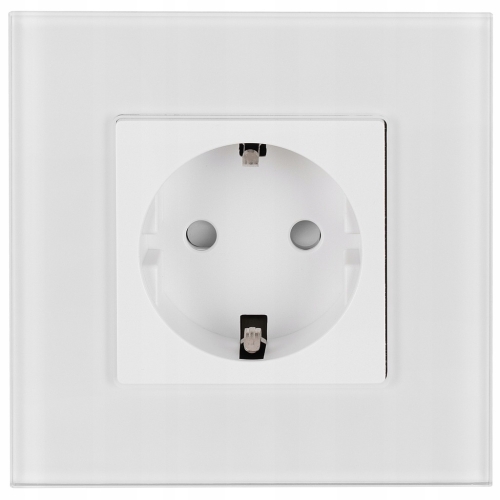 Stopcontact Wit Schuko Met Randaarde Set Met Glazen Afdekraam MIUUN