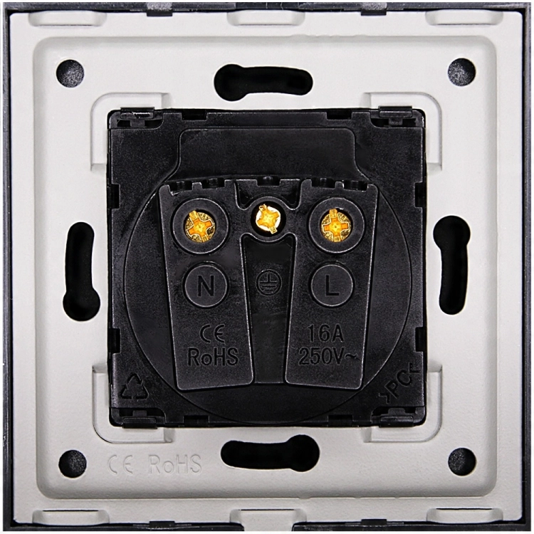 Stopcontact Zwart Met Klep Met Aarding Set Met Afdekraam MIUUN